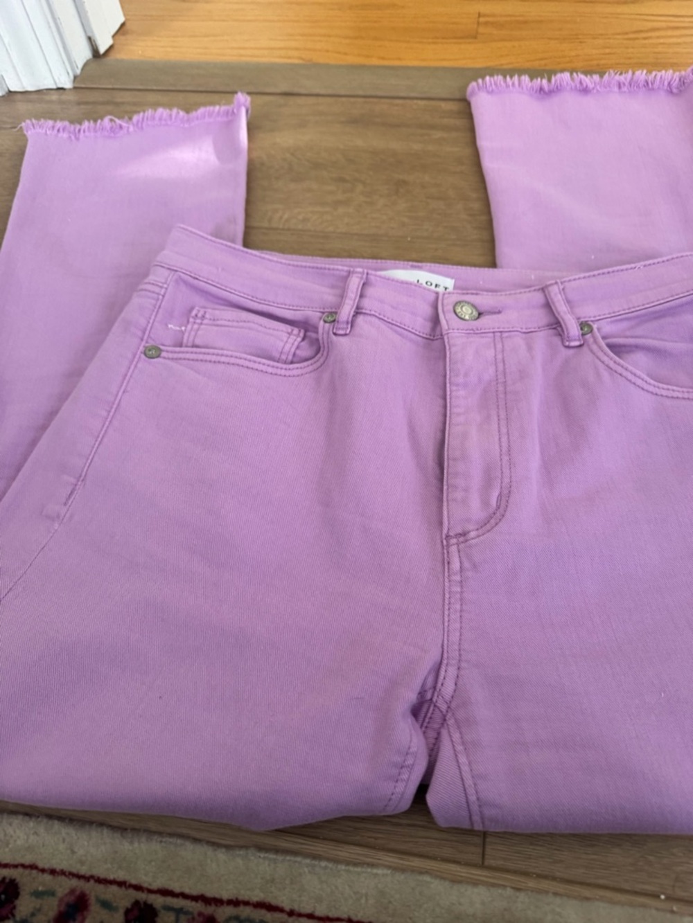 LOFT Pastel Lavender High-Rise Straight Jeans